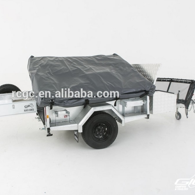 soft floor galvanized camping trailer for trailer tent camping car with portable toilet